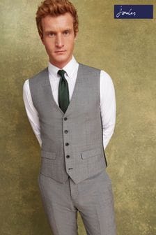 Joules Light Grey Wool Slim Fit Suit Waistcoat (A64801) | 46 €