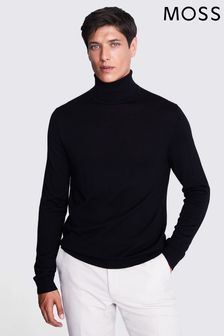 Mens black high neck sales jumper