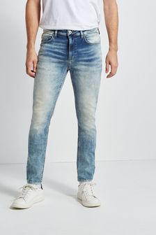Jasnoniebieski w stylu vintage - Dopasowany krój - Jeansy z materiału o wysokiej gramaturze Premium (A65087) | 150 zł