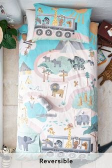 Natural Lift The Flap Safari Duvet Cover and Pillowcase Set (A65147) | €28 - €30