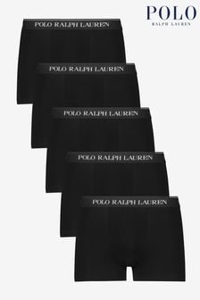 Черный - Набор из 5 хлопковых боксеров-брифов Polo Ralph Lauren (A65228) | €79