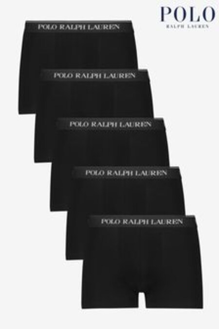 Negro - Pack de 5 calzoncillos elásticos de algodón de Polo Ralph Lauren (A65228) | 74 €