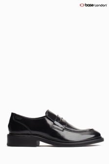 Base London Black Wax Hi Shine Leather Shoes (A65765) | AED363