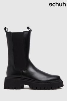 Черные кожаные сапоги Schuh Daphne (A65981) | €119