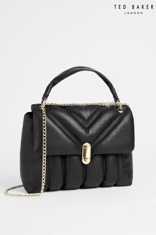Ted Baker Ayaah Black Leather Puffer Quilt Detail Shoulder Bag (A66102) | €121