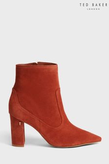 Ted Baker Womens Tan Brown Nyshaa Suede Block Heel Ankle Boots (A66108) | 202 €