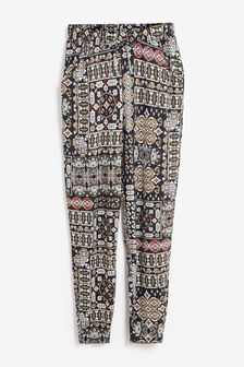 פייזלי שחור/לבן - מכנסי טרנינג מבד ג'רזי (A66260) | ‏71 ₪