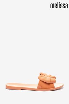 Melissa Oversized Nude Squared Bow Slides (A66425) | ₪ 242
