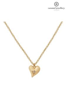 Caramel Jewellery London Gold Tone Heart Charm Necklace (A66462) | LEI 72