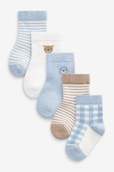 Blue Bear 5 Pack Baby Socks (0mths-2yrs) (A66547) | €7