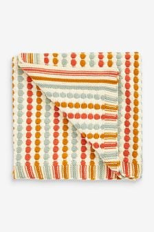 Rust Brown Stripe Baby Knitted Blanket (A66704) | €13