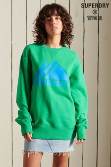 Superdry Mountain Sport Mono Sweatshirt in Loose Fit mit Rundhalsausschnitt, Grün (A67133) | 60 €