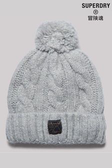 Superdry Grey Tweed Cable Beanie (A67268) | $38