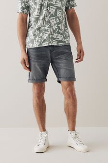 Grey Dark Wash Straight Fit Denim Shorts (A67427) | ₪ 80
