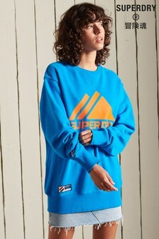 Superdry Mountain Sport Mono Sweatshirt in Loose Fit mit Rundhalsausschnitt, Blau (A67497) | 60 €
