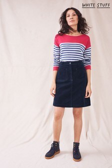 White Stuff Womens Blue Melody Organic Cord Skirt (A67591) | BGN 153