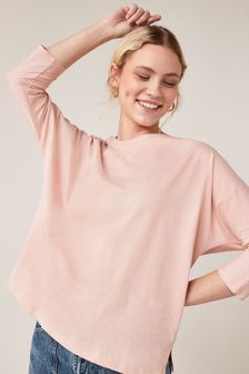 Blush Pink 3/4 Dolman Sleeve Top (A67814) | ₪ 29