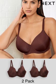 Chocolate Brown DD+ Light Pad Full Cup Bras 2 Pack (A67922) | ₪ 83