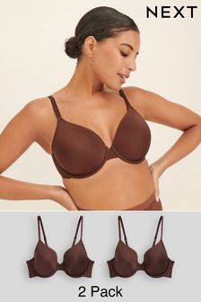 Chocolate Brown Full Cup Light Pad T-Shirt Bras 2 Pack (A67924) | €23