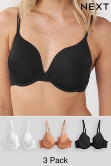 Black/White/Nude Light Pad Full Cup Bras 4 Pack (A67926) | ₪ 128