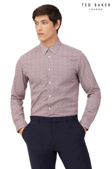 Ted Baker Red Wine Ditsy Slim Fit Shirt (A67953) | 93 €