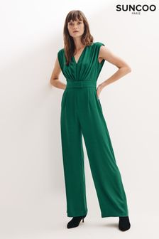 Suncoo Tiana Green Zip Jumpsuit (A68075) | €79