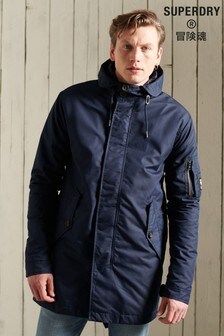 Superdry Blue Service Midweight Parka Coat (A68103) | ₪ 466