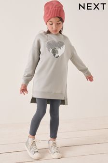 Silver Jumper Dress And Leggings Set (3-16yrs) (A68144) | €13 - €17.50