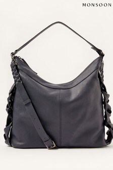 Monsoon Blue Plaited Leather Shoulder Bag (A68161) | ₪ 373