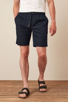 Navy Blue - Straight Fit - Lightweight Elasticated Waist Shorts With Stretch (A68207) | kr185