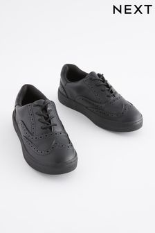 School Leather Lace-Up Brogue Shoes