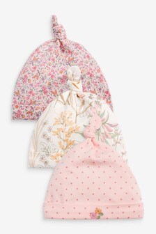 Lot de 3 bonnets avec nœud sur le dessus (Enfant)