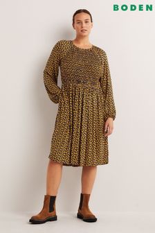 Boden Brown Smocked Bodice Jersey Dress (A69045) | 69 €