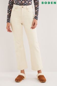 Boden Rigid Cropped Flare White Jeans (A69353) | $140