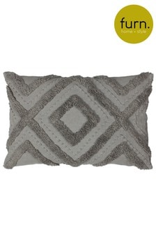 furn. Grey Orson Tufted Polyester Filled Cushion (A69548) | ₪ 70