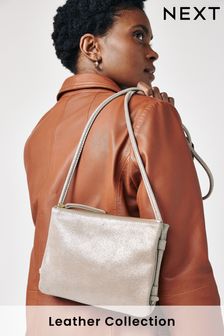 Gold Suede Leather Cross-Body Handbag (A69636) | 36 €