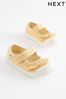 Yellow Standard Fit (F) Ruffle Mary Jane Shoes (A69779) | €12 - €14