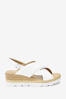 White Extra Wide Fit Forever Comfort® Sports Cross Over Wedges (A70100) | €19