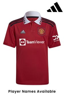 adidas Red Manchester United 22/23 Junior Home Jersey T-Shirt (A70241) | OMR26