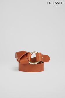 L.K.Bennett Brown Bella Leather Waist Belt With Front O Ring (A70320) | $114