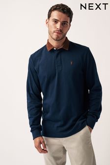 Navy Blue Long Sleeve Rugby Shirt (A70429) | OMR12