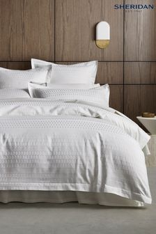 Sheridan White Cadel Geometric Jacquard Pillowcases (A70487) | €121