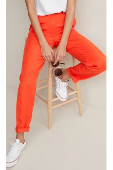Rust Orange Tencel™ Barrel Leg Trousers (A70775) | €10