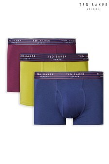 Ted Baker Purple Cotton Fashion Trunks 3 Pack (A70892) | TRY 466