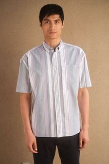Lilac Purple Short Sleeve Stripe Shirt (A71546) | €11