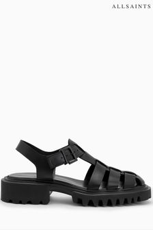 AllSaints Black Nessie Sandals (A71747) | $446