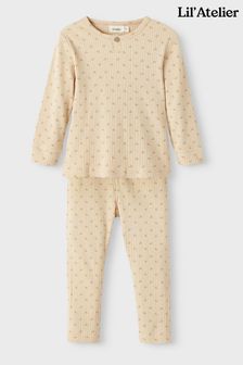 Natural - Lil' Atelier Unisex Ribbed Pyjama Gift Set (A71803) | 47 €