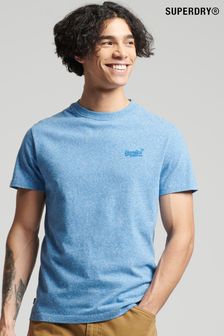 Hellblau meliert - Superdry T-Shirt aus Bio-Baumwolle mit gesticktem Vintage-Logo (A72133) | 29 €