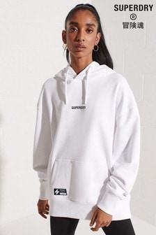 Superdry White Micro Logo Oversized Hoodie (A72189) | ₪ 233