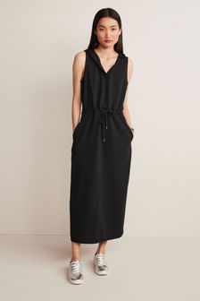 Черный - Платье с капюшоном без рукавов и завязкой на талии (A72211) | €22